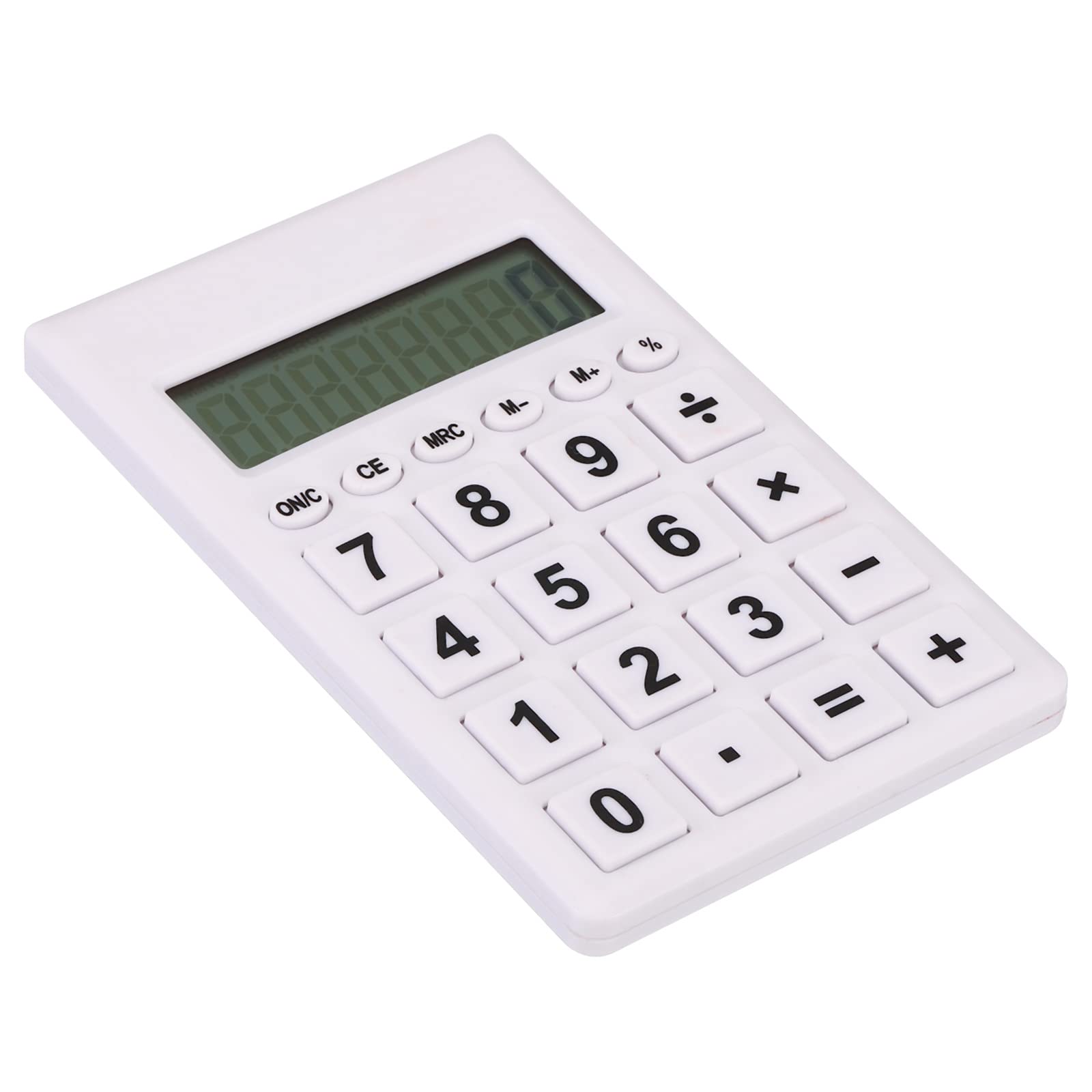 PATIKIL Desktop Calculator, Large 8 Digit LCD Display Portable Desk Calculator Standard Function for Home Office Style 2, White