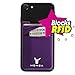 Monca Phone Wallet Stick on, RFID Blocking Phone Card Holder for Back of Phone Stick On Sticky Adhesive Attachment iPhone Wallet & iPhone Credit Card Holder (RFID Purple)