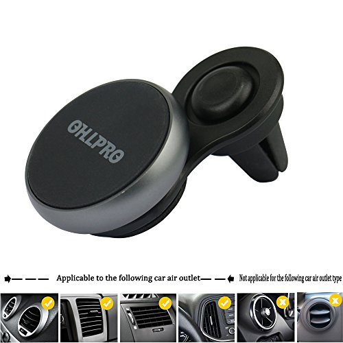 OHLPRO Magnetic Car Phone Mount Holder,Universal Air Vent Cell Phone Holder Stand Metal Aluminum Frame for iPhone X/8/8Plus/7/7Plus/6s/6P Samsung HTC SONY All Smartphones GPS Mobile Magnet (gray) - Thumbnail 5