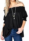 Relipop Women's Fashion Off Shoulder Tops Haft Sleeve Blouses Causal T-shirts