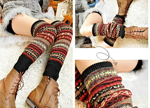 Lucky staryuan Black Friday Women Set of 3 Wool Knit Leg Warmer Boot Warmer (Style 2)