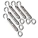 BQLZR M4 Stainless Steel 304 Hook & Eye Turnbuckle Wire Rope Tension for DIY String Light Picture Hanging, Garden Wire, Fence Gate Wire, Tent Rope Pack of 5