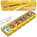 PILLSTEER Weekly Pill Organizer Vitamin Holder - Large Pill Container Box - Easy Open Medication Dispenser Case, Large Medicine 7 Day Box - Vitamin Organizer Large 7 Compartments (Yellow)