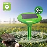 VENSMILE Solar Powered Mole Repeller Repel Mole Voles Gopher Mice and Rats UPGRADED VERSION