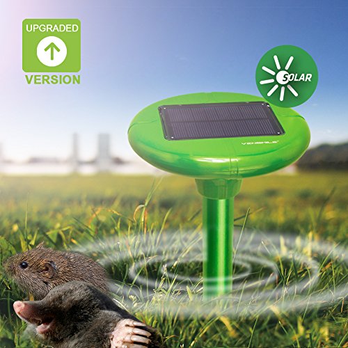 VENSMILE Solar Powered Mole Repeller Repel Mole Voles Gopher Mice and Rats UPGRADED VERSION