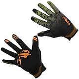 RightOn SIMPL Mountain Bike Gloves, Unisex Cycling Gloves, Full Finger MTB DH Downhill Off Road Gloves with Touch Recognition