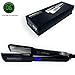 Inverto Professional Flat Iron Hair Straightener, (220V BLACK) Pro Silver Titanium Plates 1.5