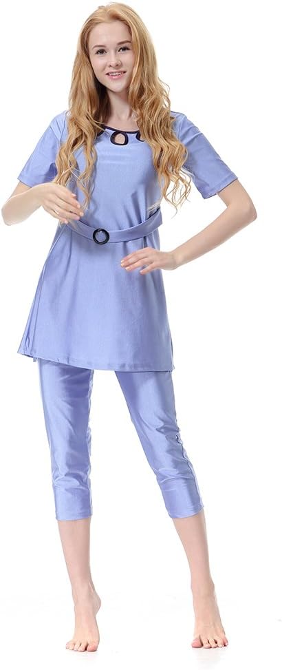 CaptainSwim Women's Modest Swimsuits Muslim Swimwear Hijab Swimsuit Islamic Short Sleeve Swimming Sets