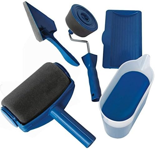 Jeda 5Pcs/Set Paint Roller Runner Pro Brush Handle Flocked Edger Kit for Home Office Building Wall Painting(Aluminum pipe not included)