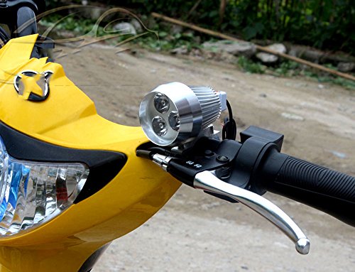 Bright 12W 3 LED Metal Shell Motorcycle Fog Light Handlebar Spotlight Universal Motorcycle Headlight For All Electric Bike Work Driving Headlamp Spot Lamp Night Riding Safety 12v-80v Voltage Universal