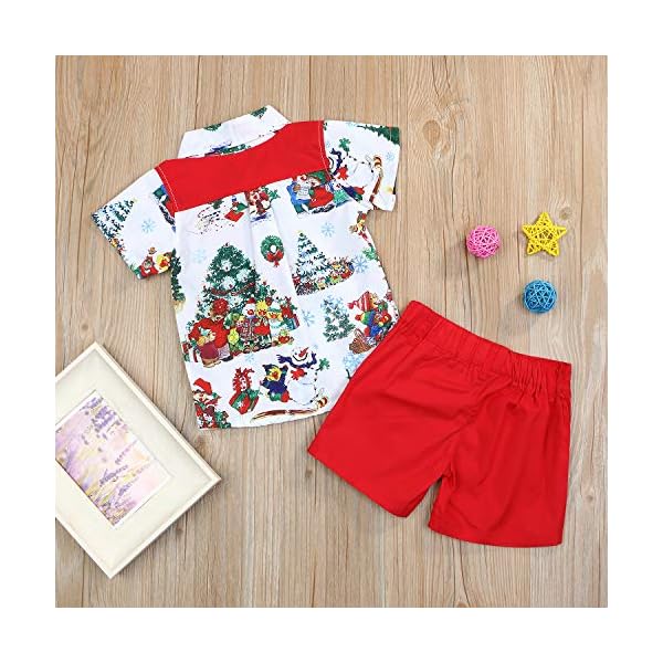 Christmas Outfits Toddler Kids Baby Boy Girl T-Shirt Tops Short Pants Clothes Set Costumes - Image 3
