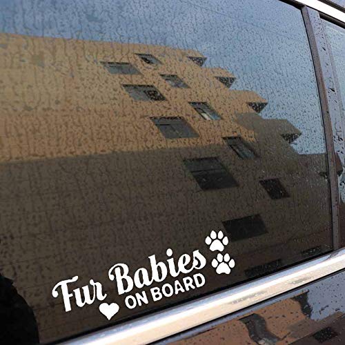 CNC. 18CM5.2CM Fur Babies On Board Vinyl Decal Car Sticker Lovely Dog Paw Print Black/Silver C10-00814 - Thumbnail 3