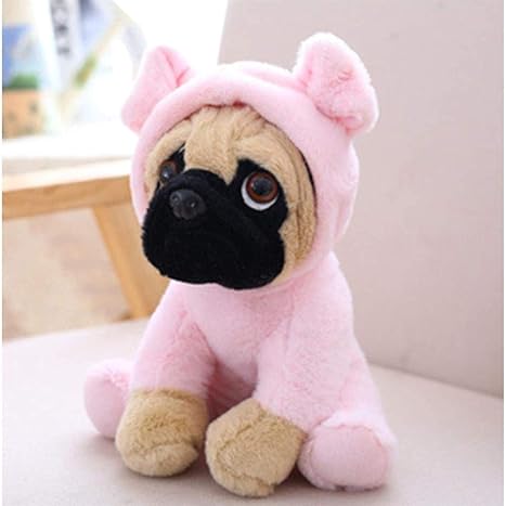 Amazon Co Jp cmぬいぐるみシミュレーション犬ぬいぐるみ パグ子犬ペットおもちゃぬいぐるみ動物おもちゃ ピンク ホーム キッチン
