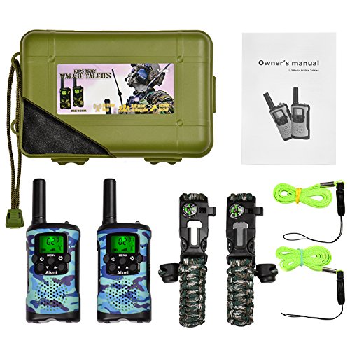 Walkie Talkies for Kids 22 Channel 2 Way Radio 3 Mile Long Range Ingenious Communication Gadget Preventing Myopia Toys Best Birthday Gifts for 6 year old Girls Fit Outdoor Adventure Game (Blue camo)