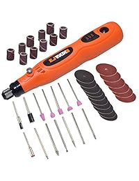 Herramienta giratoria inalámbrica de 3,7 V Li-ion 3 velocidades de ajuste recargar USB portátil con 41 piezas Kit de accesorios, para tallar, grabado, corte y obras maestras