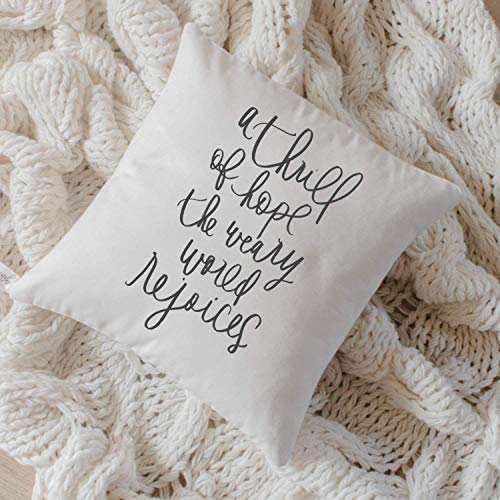 Throw Pillow - A Thrill of Hope, Christmas decor, calligraphy, home decor, Winter pillow, cushion cover, cushion sham, seasonal pillow