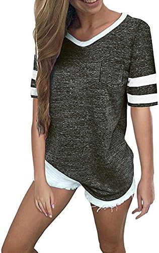 Clearance Women Shirts Teen Girls Casual V Neck Short Sleeve Blouse T Shirt Vest Tops Tank Tops for Summer