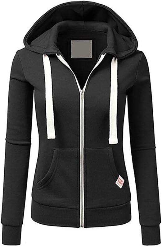 Kenebo Zip Up Hoodie Zipper Women Sweatshirt Winter Slim Fit Hoodies Solid Cute Pink Plain Black