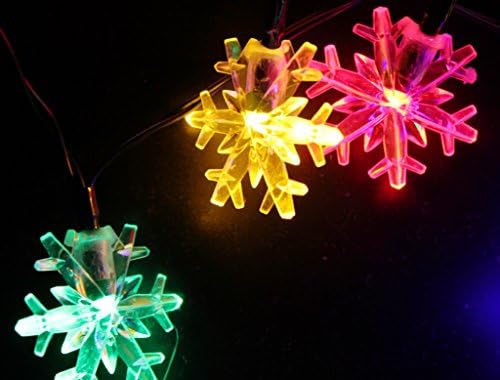 Inngree Snowflake Solar String Light (20 ft 30 LED lamps) Waterproof Solar Power String Lights for Parties,gardens,outdoor,home,holiday Decorations, Christmas Tree Decorations (8Mode Multicolor)