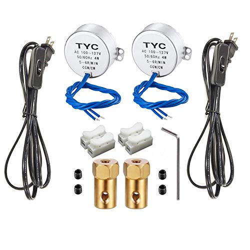 2Pack Synchronous Synchron MotorTurntable Motor Electric Motor for Cup Turner,Cuptisserie,Tumbler Cup Rotator with 7mm Flexible Coupling Connector,50/60Hz AC100~127V 4W CCW/CW (5-6RPM) - Thumbnail 7