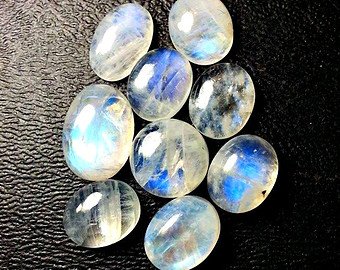 9pc AAA Rainbow Moonstone Cabochons. Wire Wrapping and Jewelry Gemstones