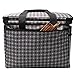 Teamoy Knitting Bag With Divider and Cover, Portable Yarn Storage Organizer for Crochet Accessories and Knitting Needles,Ideal for Knitting Enthusiasts, Grey Dots