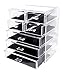 Sodynee Cosmetics Makeup and Jewelry Storage Organizer Case Display Boxes, 3 Large and 4 Small Drawers