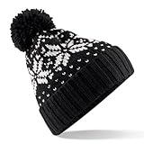 Beechfield Unisex Fair Isle Snowstar Winter Beanie Hat