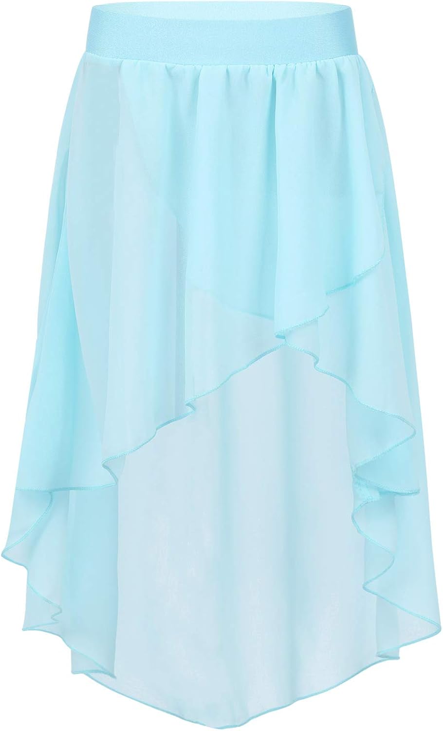 TiaoBug Girls Ballet Dance Open Skirt Ballerina Collection Chiffon Skating Over Scarf Tutu Dress with Waist Tie: Clothing