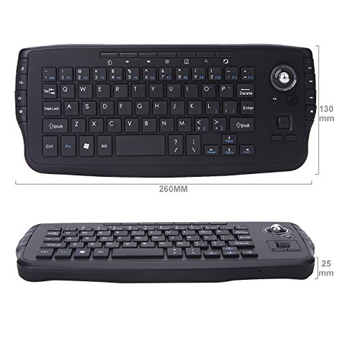 image for [Updated] Fonicer Mini 2.4Ghz Wireless Keyboard with Trackball Mouse S