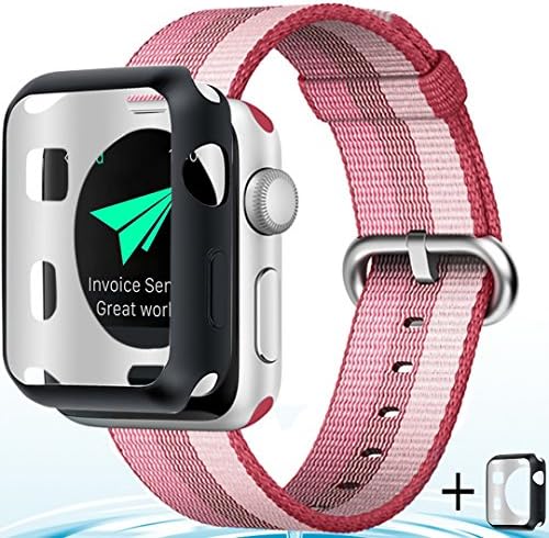 IWATCH BANDS 42mm - ALTAR Sport Edition Bands Woven Nylon Durable Replacement iWatch Band Strap for men women Series 1 Series 2 Series 3 Including Secure Stainless Steel Clasp Buckle Premium TPU