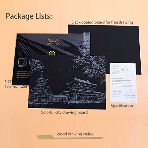 image for C-pop Scratch Art Paper DIY Night View Scratchboard for Adult and Kids