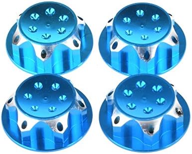 4Pcs RC 1/8 Scale 17mm Dust Lock Nuts Adapter for RC 1:8 Off-Road Buggy Truck RC Wheel and Rims Nut Redcat HPI LOSI AE HB TEAM C (Blue)