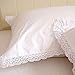 Pair of Shabby and Elegant White Lace Cotton Pillowcase Pillow Sham 1104
