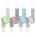 Baby Pacifier Clips (4 Pack) - Bundle Tumble Premium Quality Universal Pacifier Clip for Boys - Great Pacifier / Teething Ring Holder - Extra Safe, Fun, Cute - Unique Baby Shower Gift boy