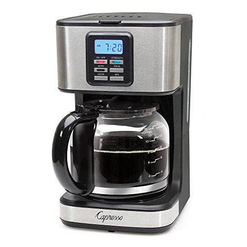 Capresso SG220 12-Cup Programmable Coffee Maker in Black/Stainless Steel