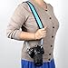 BIRUGEAR Anti-Slip Soft Neoprene SLR Digital Camera Shoulder / Neck Strap for Canon Nikon Samsung Olympus Sony Fujifilm Panasonic Pentax and more - Blue and Black