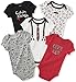 Calvin Klein Baby 5 Pack Bodysuit, White/Red, 3/6 Months