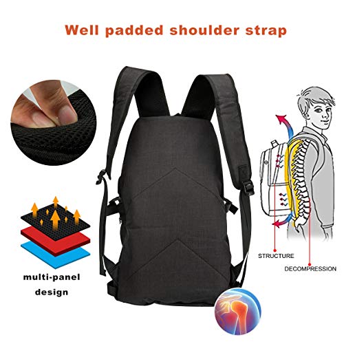 Travel Laptop Backpack, Anti Theft Business Waterproof Laptop Backpack with USB Charging Port and Headphone Interface fits Under 15.6" Laptop, for College Student Work Men & Women