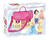 Soft and plush purse friends set with four adorable poseable dolls