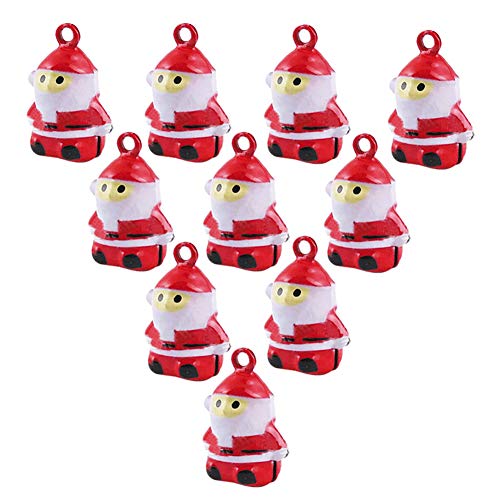 IDOXE 10Pcs Christmas Bells Santa Claus Red Jingle Bells Craft Copper Bell 19 Mm Jewelry Findings Jewelry Making Charms