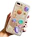 for iPhone 7 Plus 5.5 for iPhone 8 Plus 5.5 Cute Clear Transparent Floating Moon Stars Planet Outer Space Liquid Waterfall Bling Glitter Soft Case