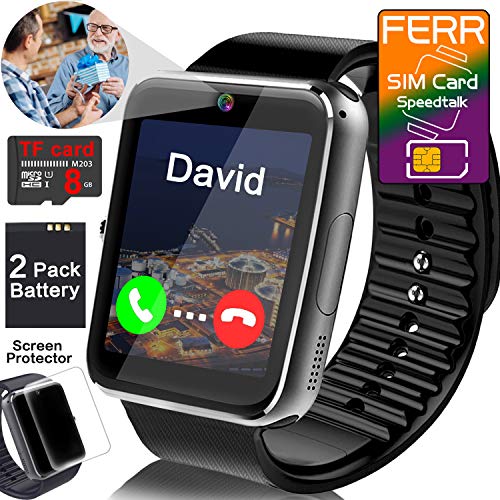[Free SIM Card 8GB TF Card] Android Smart Watch for Men Women, Touch Screen Smart Watches Phone with Music Player Camera Pedometer Calendar, Back to School Summer Birthday Gifts - Thumbnail 7