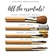 Makeup Brush Set - Beautiful Compact Bamboo Case Perfect for at Home, Purse & Travel with 5 Brushes for Blush/Bronzer, Eye Shadow, Lip Liner, Eyebrow/Eyelash, Concealer. All in One Make Up Brushes Kit