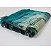 Wide Plush Velvet Islamic Prayer Rug Namaz Sajjadah Muslim Namaz Seccade Turkish Prayer Mat with Cap Carpet (Turquoise)