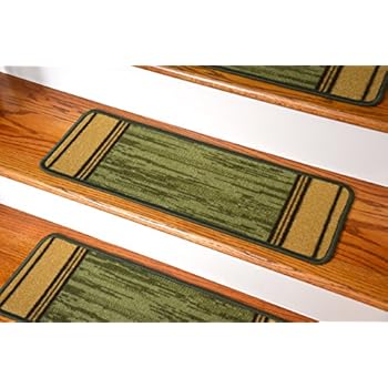 Washable Non-Skid Carpet Stair Treads - Boxer Green (13 ...