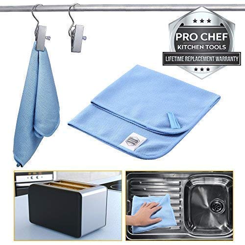 Pro Chef Kitchen Tools Microfiber Cleaning Cloth - Household Wipes And Cloths - Polish Clean Stainless Steel Sinks - Streak Free Window Glass And Bathroom Mirrors - Shine Sinks - Wet Dry Towel Set 3 - Thumbnail 2