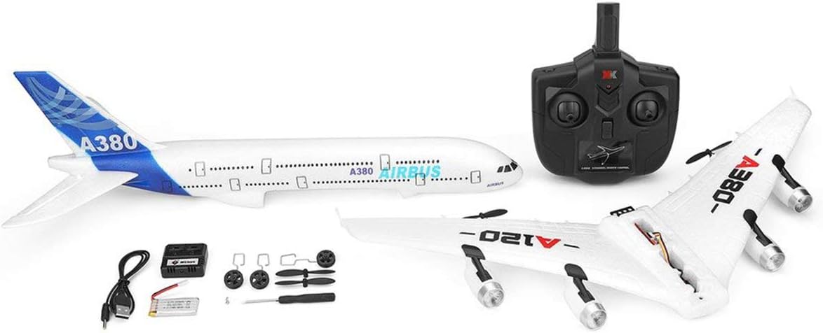 Deniseonuk A120-A380 Airbus 2.4Ghz 3Ch Rc Airplane Fixed Wing Drone Aeromodelling Remote Control Aircraft Six-Axis Flight Toys