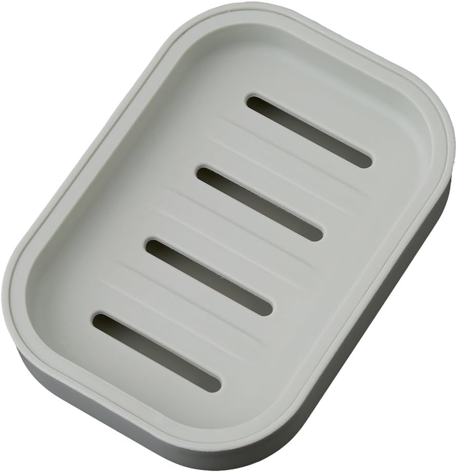 LALANG Double Layer Soap Dishes Bathroom Soap Drain Holder (green)