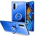Galaxy Note 10+ Plus/5G Case, Anti Scratch & Anti Slip Soft TPU Clear Case with 360 Degree Rotation Finger Ring Kickstand [Work with Magnetic Car Mount] for Samsung Galaxy Note 10+ Plus,Blue
